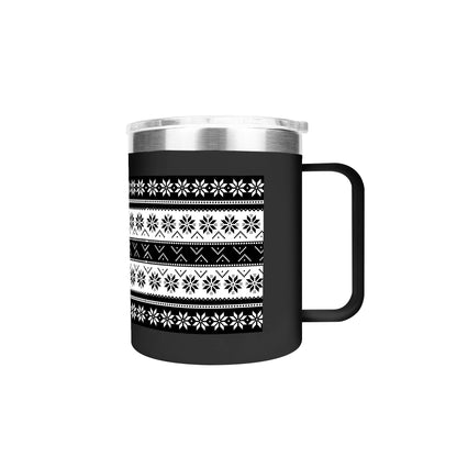 Ugly Sweater Motif – 12oz Stainless Steel Coffee Mug with Lid