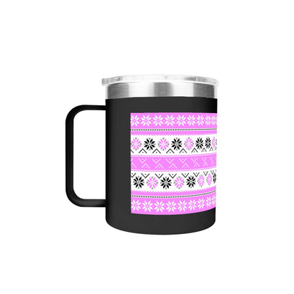 Ugly Sweater Motif – 12oz Stainless Steel Coffee Mug with Lid