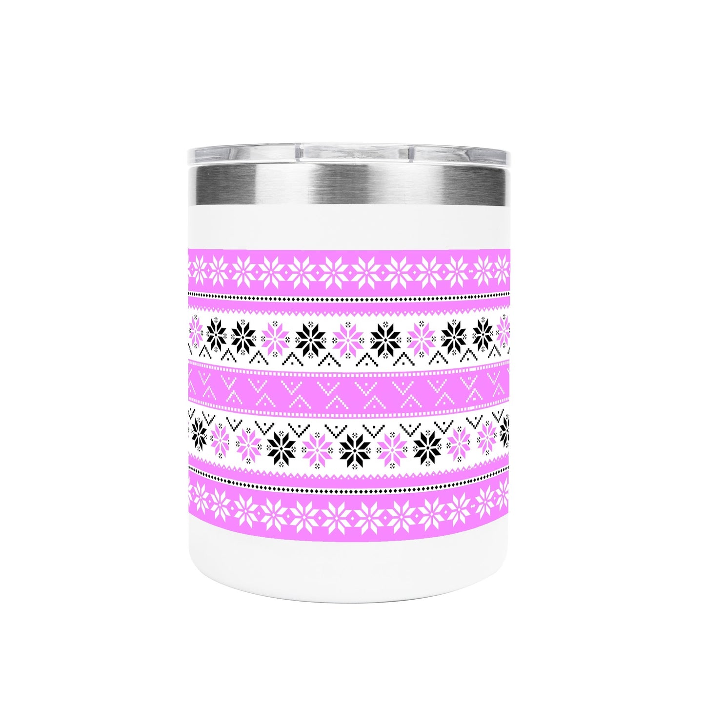 Ugly Sweater Motif – 12oz Stainless Steel Coffee Mug with Lid