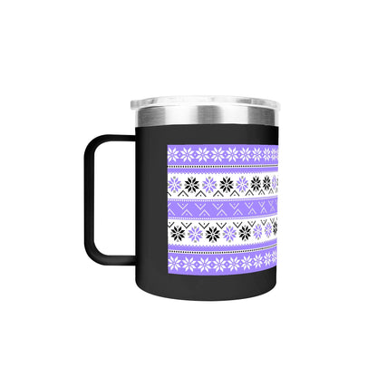 Ugly Sweater Motif – 12oz Stainless Steel Coffee Mug with Lid