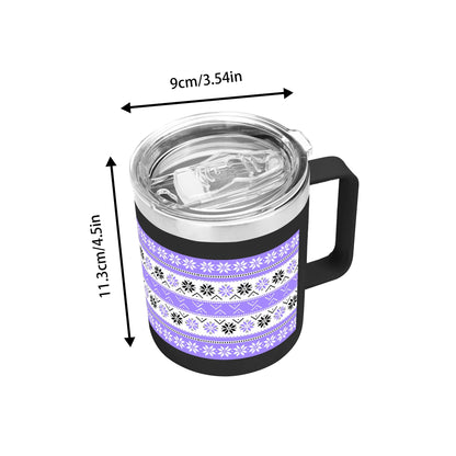 Ugly Sweater Motif – 12oz Stainless Steel Coffee Mug with Lid