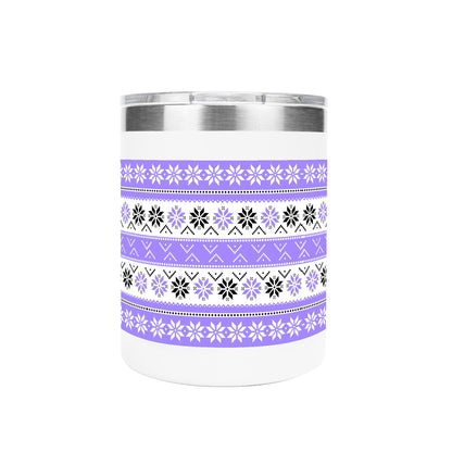 Ugly Sweater Motif – 12oz Stainless Steel Coffee Mug with Lid