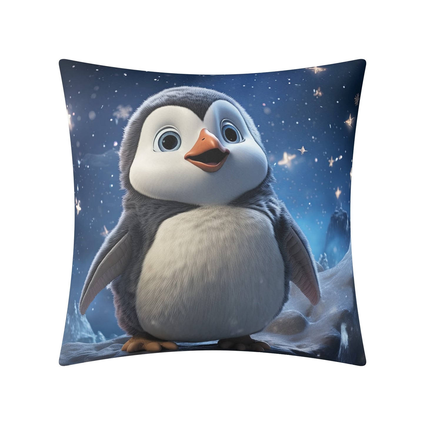 Whimsical Snowman and Dog Pillow Cover – Cozy Winter Décor (18x18 In)