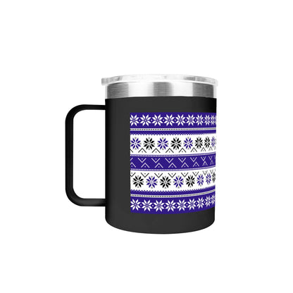 Ugly Sweater Motif – 12oz Stainless Steel Coffee Mug with Lid