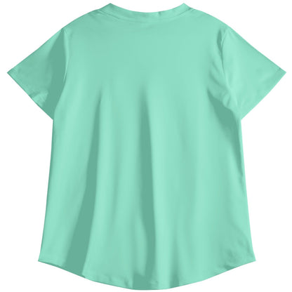 Be A Nurse They Said, It'll Be Fun They Said | Women's V-Neck Nursing Scrub Top - 2-Tone Seafoam