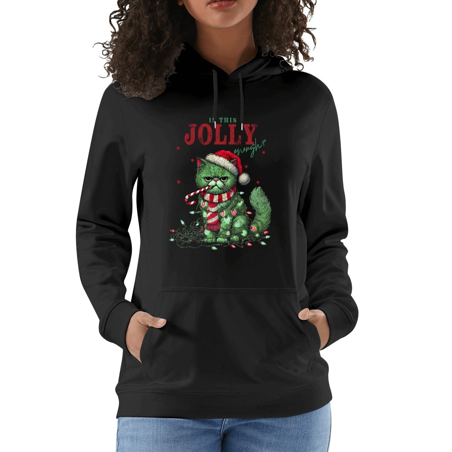 Is This Jolly Enough - Unisex 100% Soft Cotton Hoodie - Funny Christmas Hooded Pullover