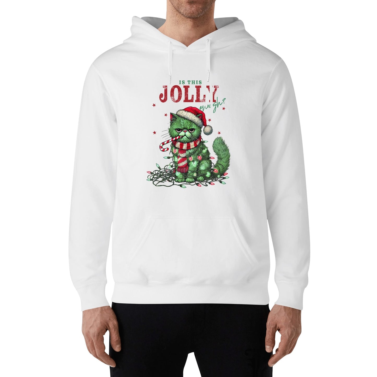 Is This Jolly Enough - Unisex 100% Soft Cotton Hoodie - Funny Christmas Hooded Pullover