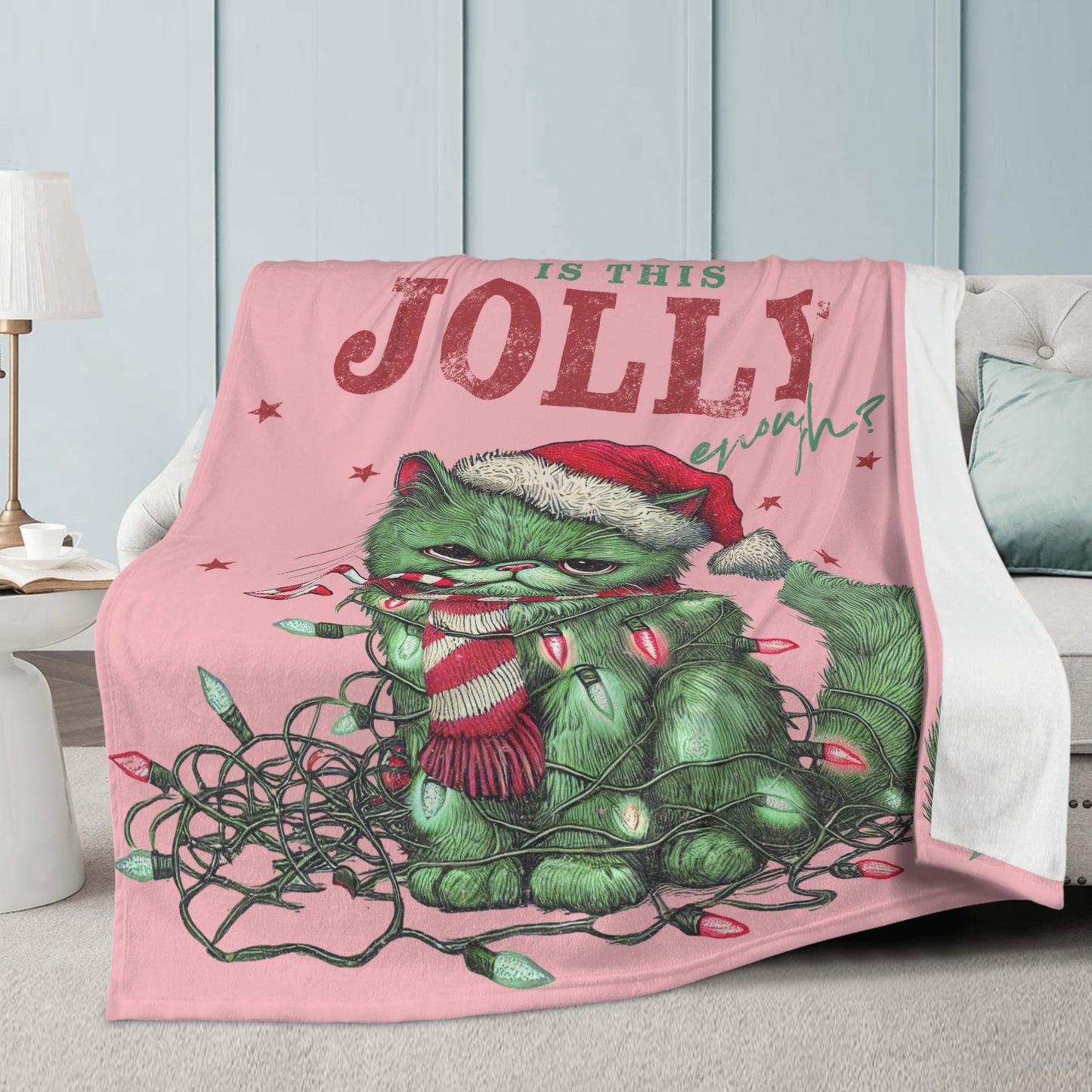 Is This Jolly Enough? - Premium Soft Polyester Fleece Blanket