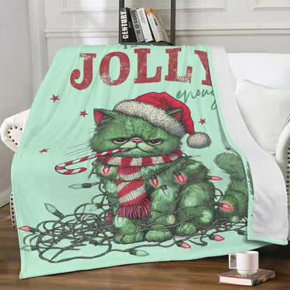 Is This Jolly Enough? - Premium Soft Polyester Fleece Blanket