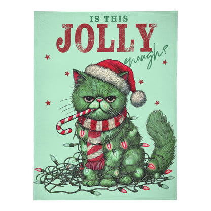 Is This Jolly Enough? - Premium Soft Polyester Fleece Blanket