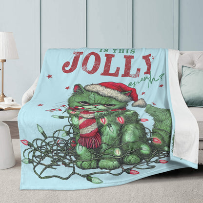 Is This Jolly Enough? - Premium Soft Polyester Fleece Blanket