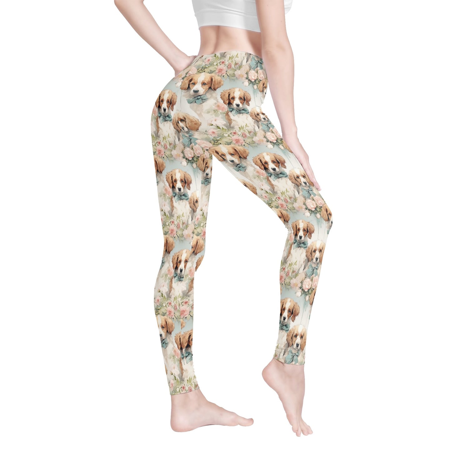 Puppies in Bows - Womens Soft Leggings