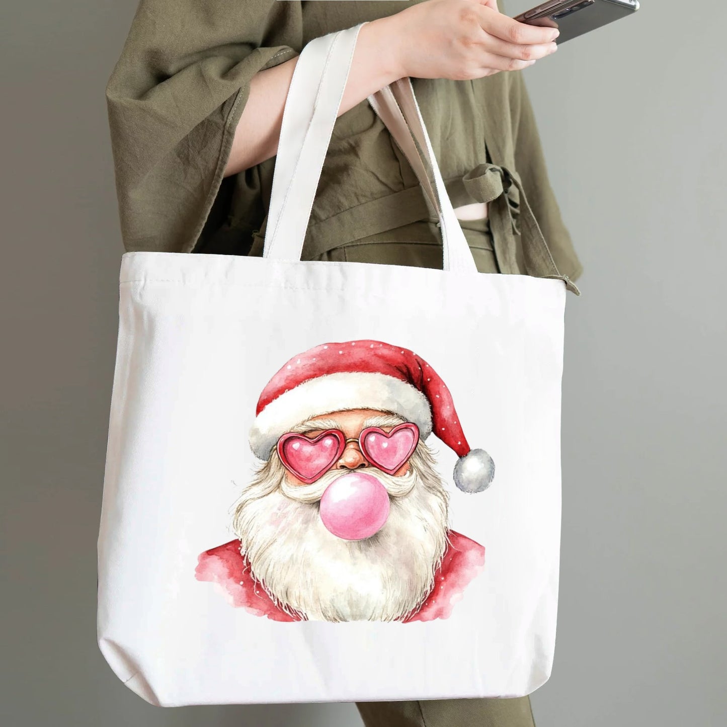 Cheeky Bubble Blowing Santa | 100% Cotton Tote Bag - Eco-Friendly