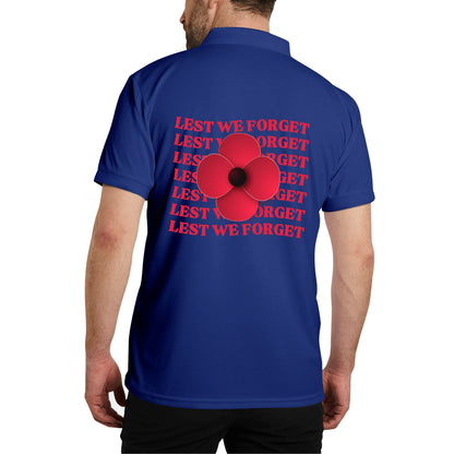 Lest We Forget Poppy - Unisex 100% Cotton Polo Shirt - November 11th (Double-Sided Printing)