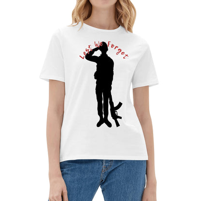 Lest We Forget Soldier - Womens 100% Soft Cotton Remembrance Day T-Shirt