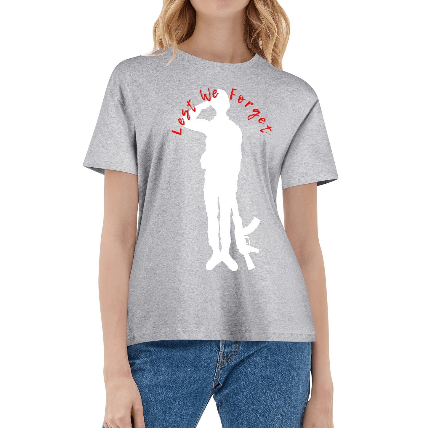 Lest We Forget Soldier - Womens 100% Soft Cotton Remembrance Day T-Shirt