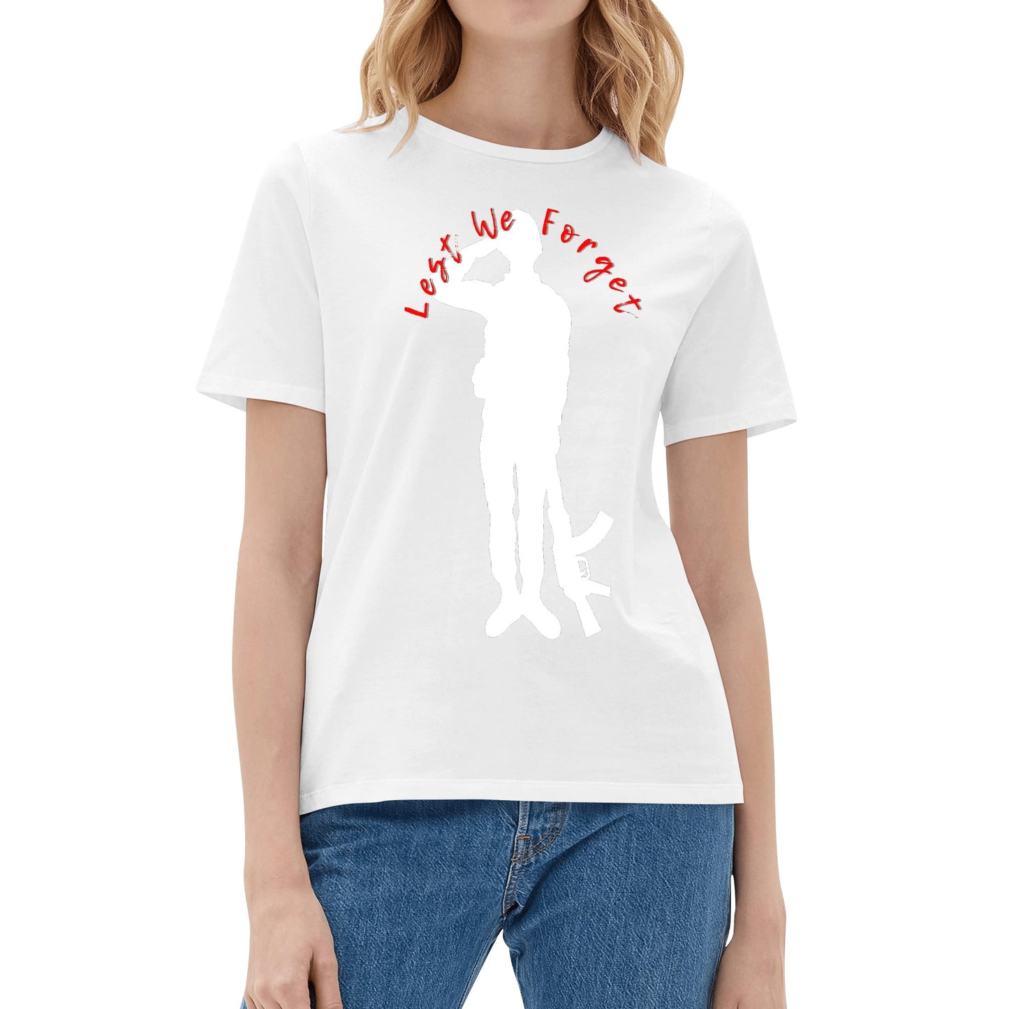 Lest We Forget Soldier - Womens 100% Soft Cotton Remembrance Day T-Shirt