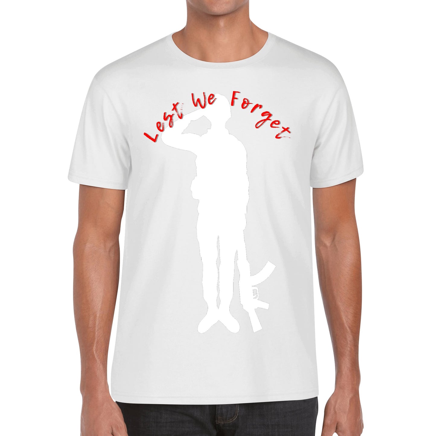 Lest We Forget - Mens 100% Soft Cotton Remembrance Day T-Shirt