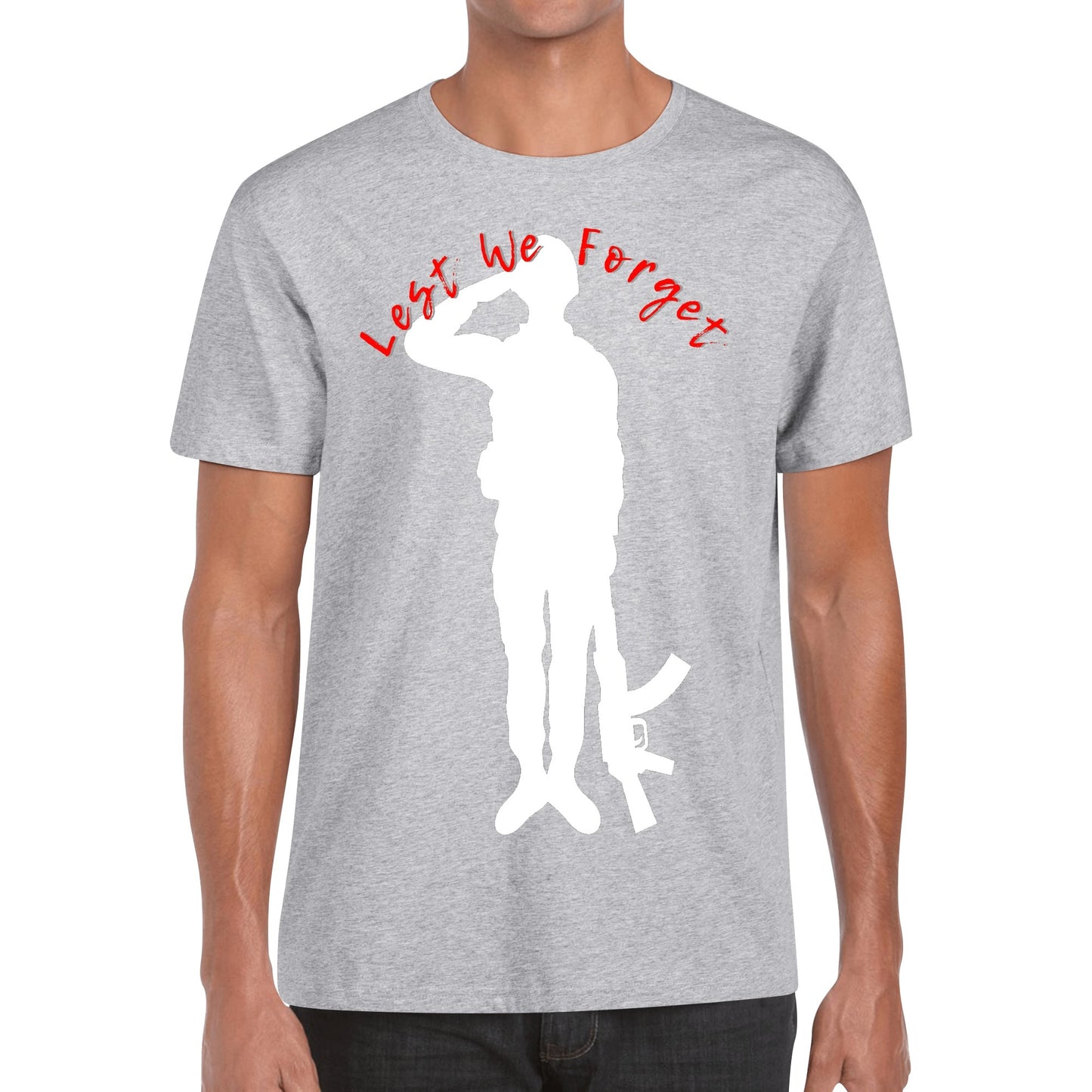 Lest We Forget - Mens 100% Soft Cotton Remembrance Day T-Shirt