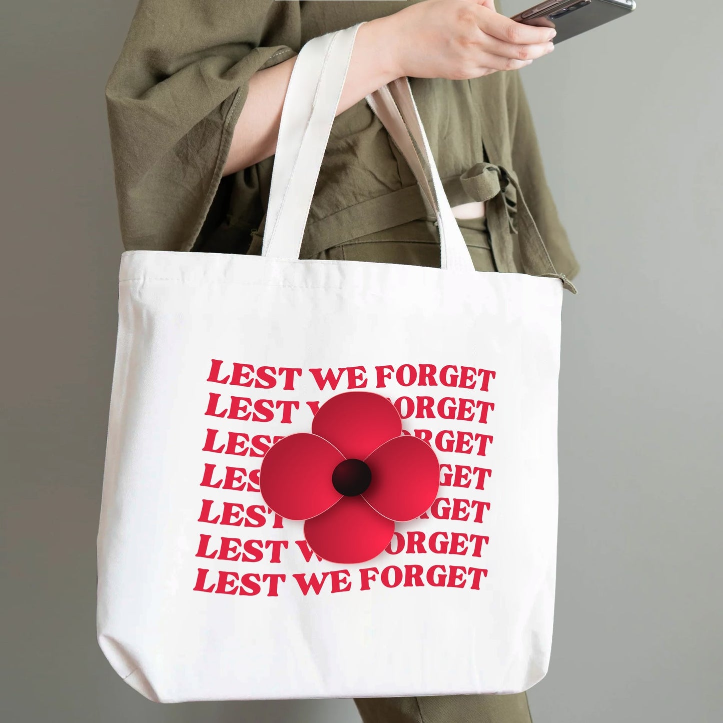 Remembrance Day 100% Cotton Tote Bag (Single-sided Print)