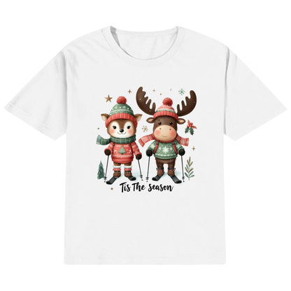 Tis The Season to SKI! Kids 100% Soft Cotton Winter T-Shirt