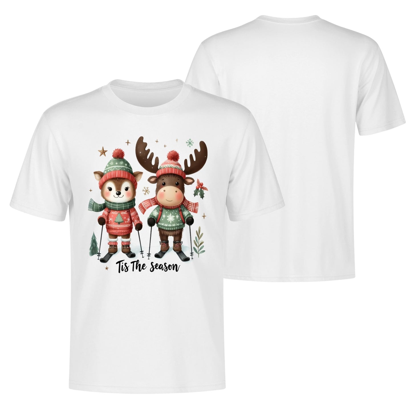 Tis The Season to SKI! Mens 100% Soft Cotton Winter T-Shirt