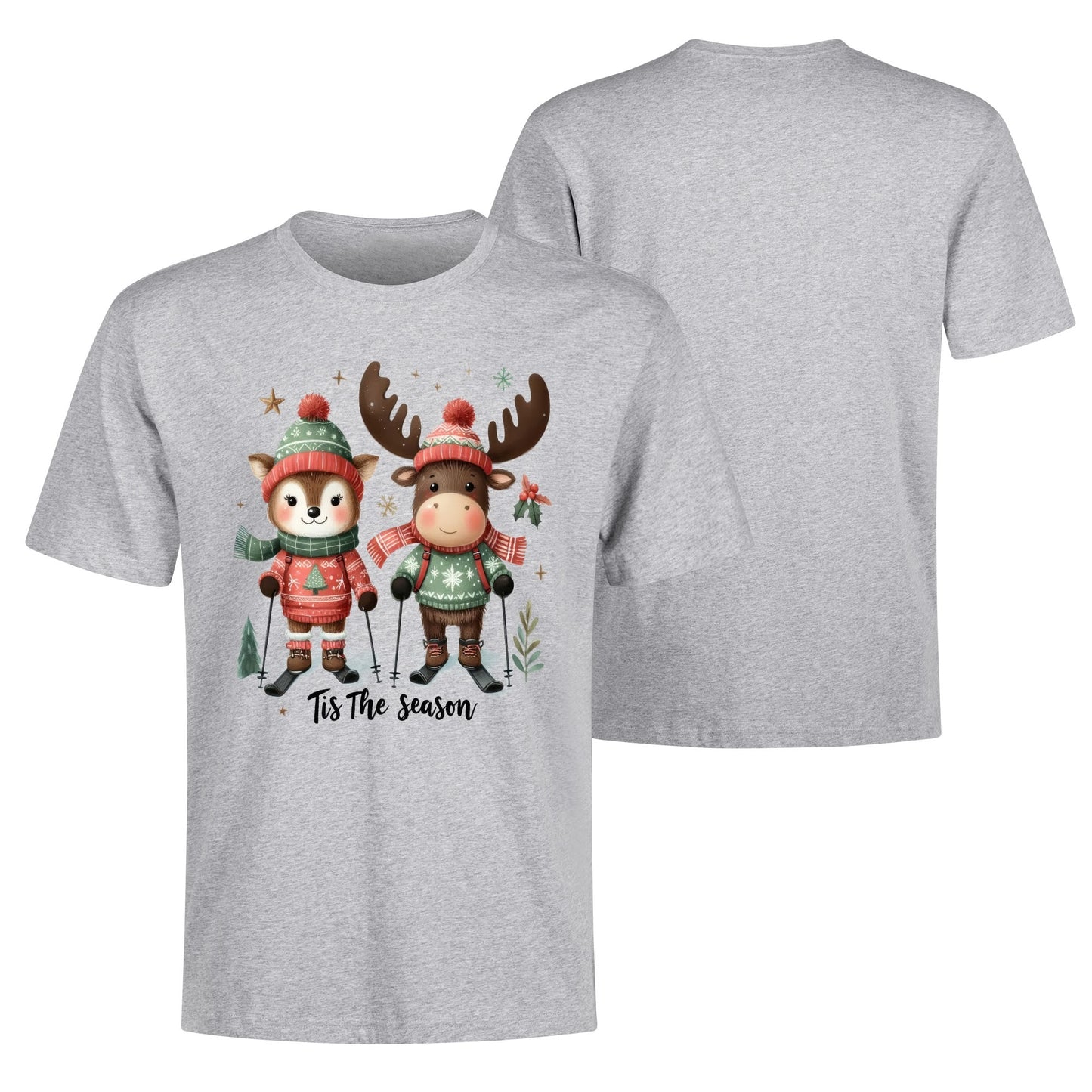 Tis The Season to SKI! Mens 100% Soft Cotton Winter T-Shirt