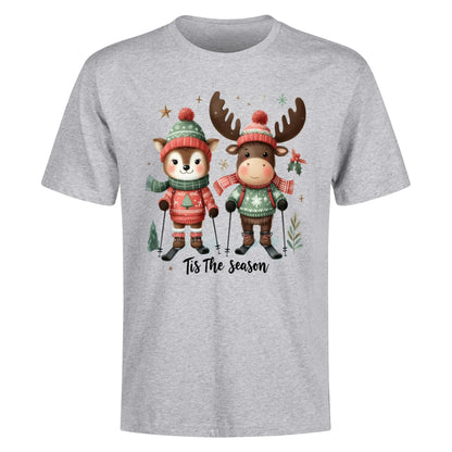 Tis The Season to SKI! Mens 100% Soft Cotton Winter T-Shirt