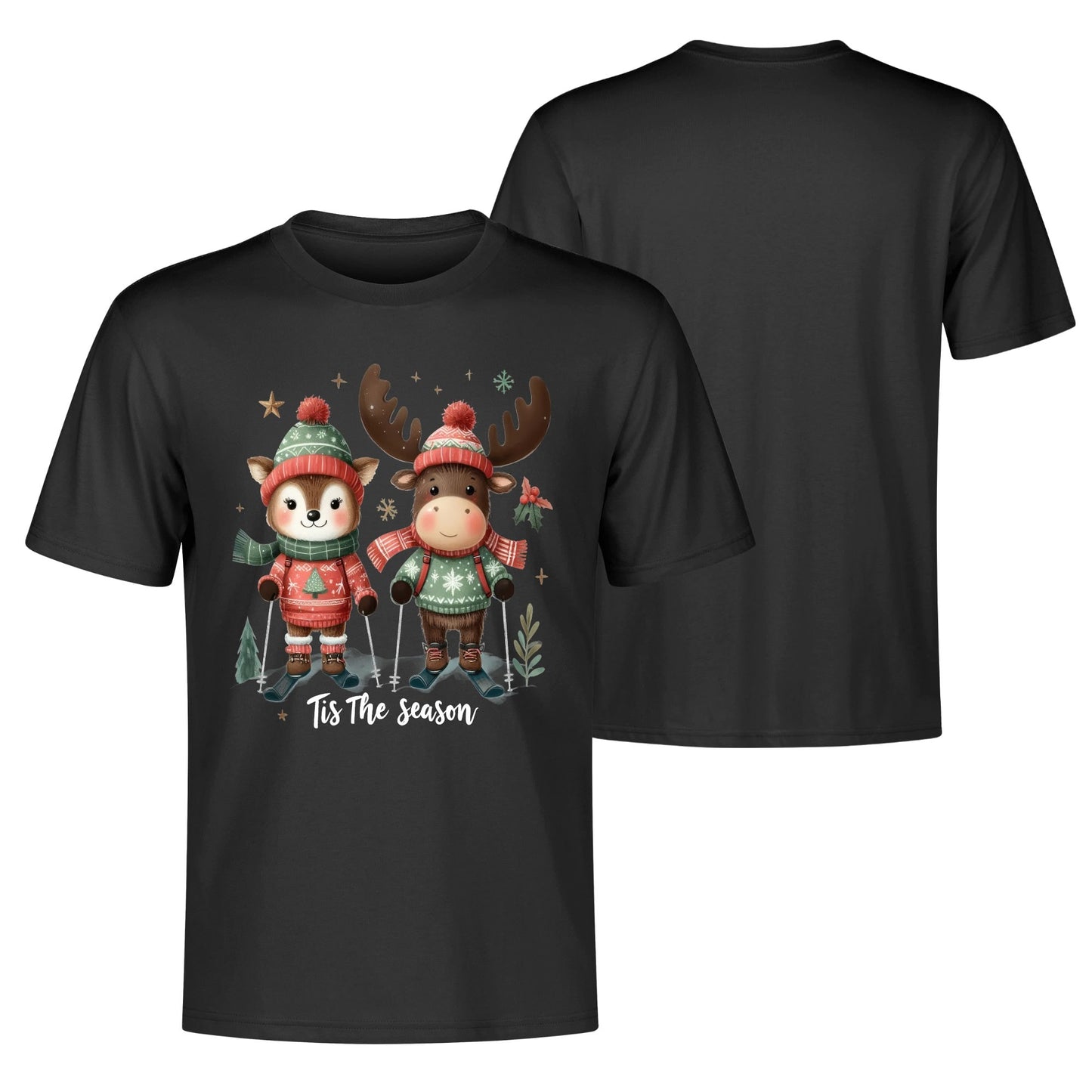 Tis The Season to SKI! Mens 100% Soft Cotton Winter T-Shirt