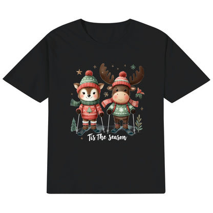 Tis The Season to SKI! Kids 100% Soft Cotton Winter T-Shirt