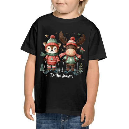 Tis The Season to SKI! Kids 100% Soft Cotton Winter T-Shirt