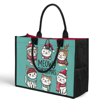 Meowy Christmas - Premium Canvas Tote Bag（3 layers - 2 Sizes to choose from）