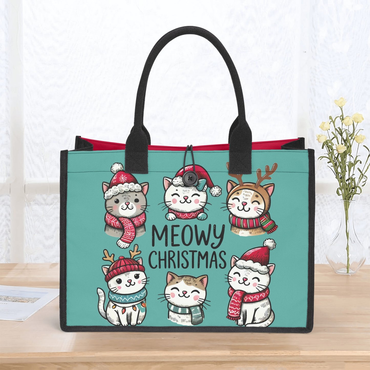 Meowy Christmas - Premium Canvas Tote Bag（3 layers - 2 Sizes to choose from）