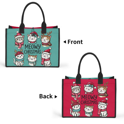 Meowy Christmas - Premium Canvas Tote Bag（3 layers - 2 Sizes to choose from）