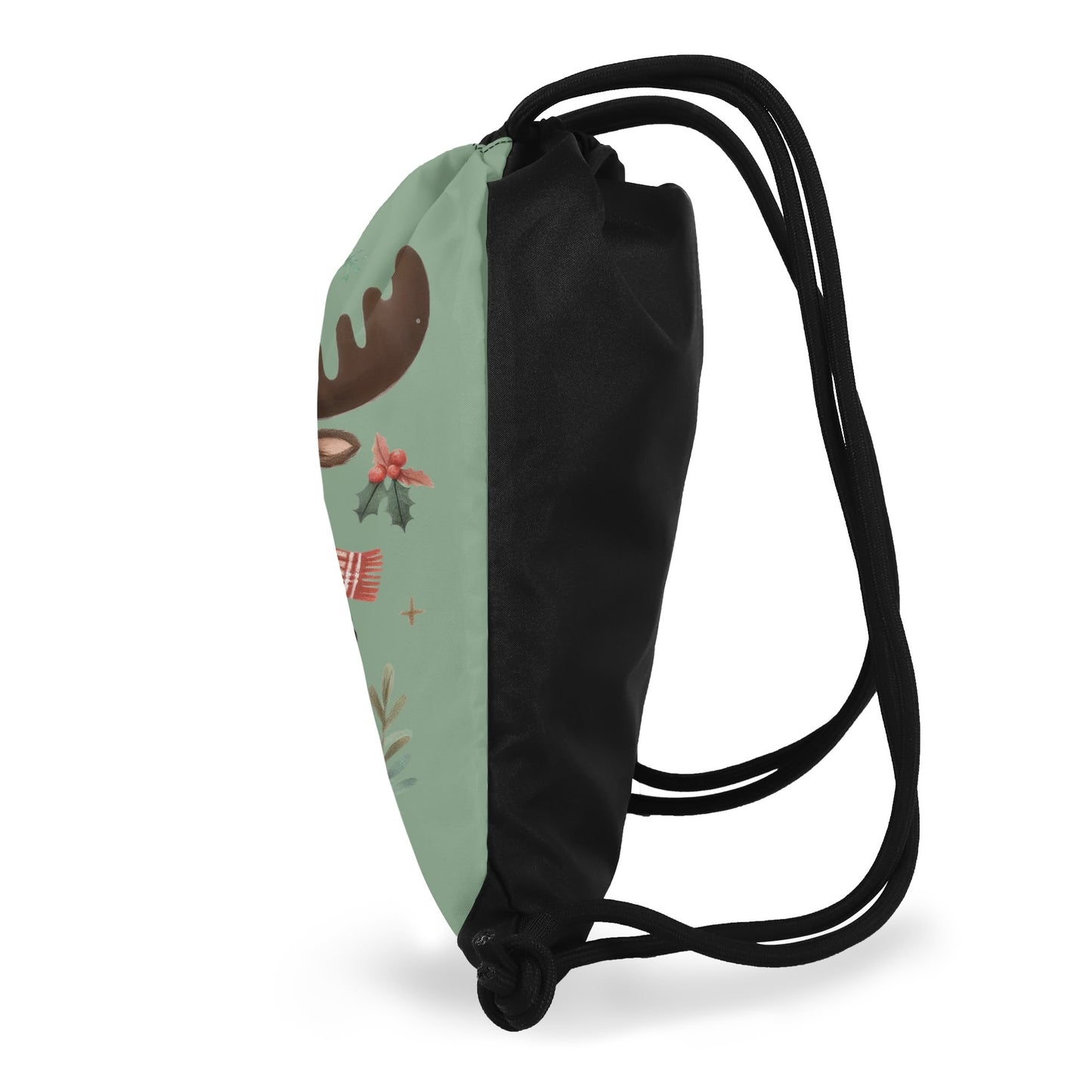 Tis The Season to SKI! - Single-Sided Print Christmas Drawstring Tote Bag