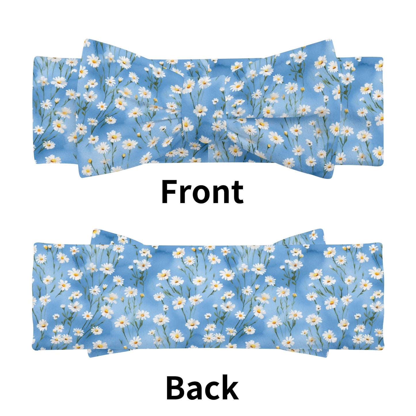 Blue Floral - Bow Headband Hairband for Newborn Babies