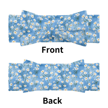 Blue Floral - Bow Headband Hairband for Newborn Babies