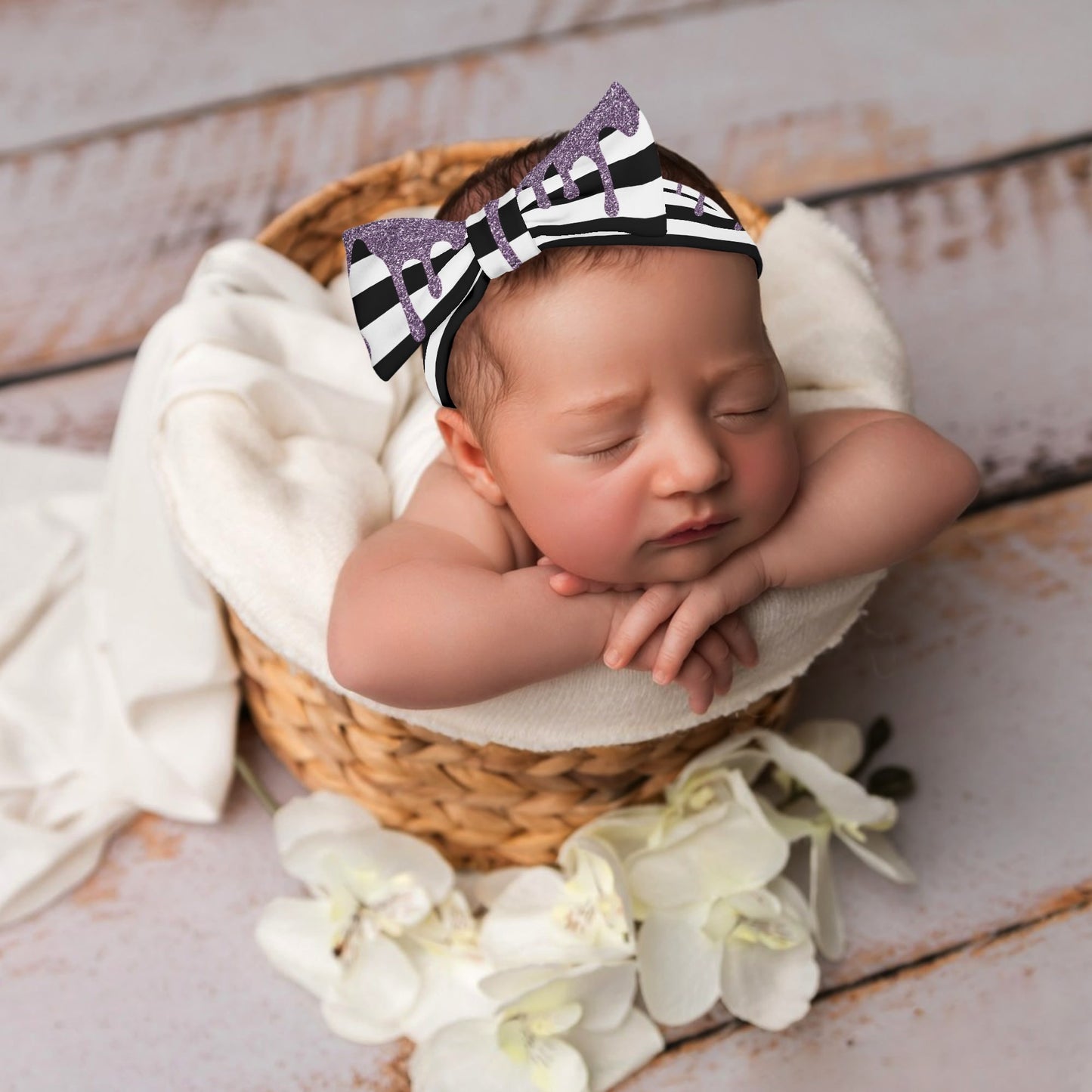 Halloween Glitter Slime - Bow Headband Hairband for Newborn Babies