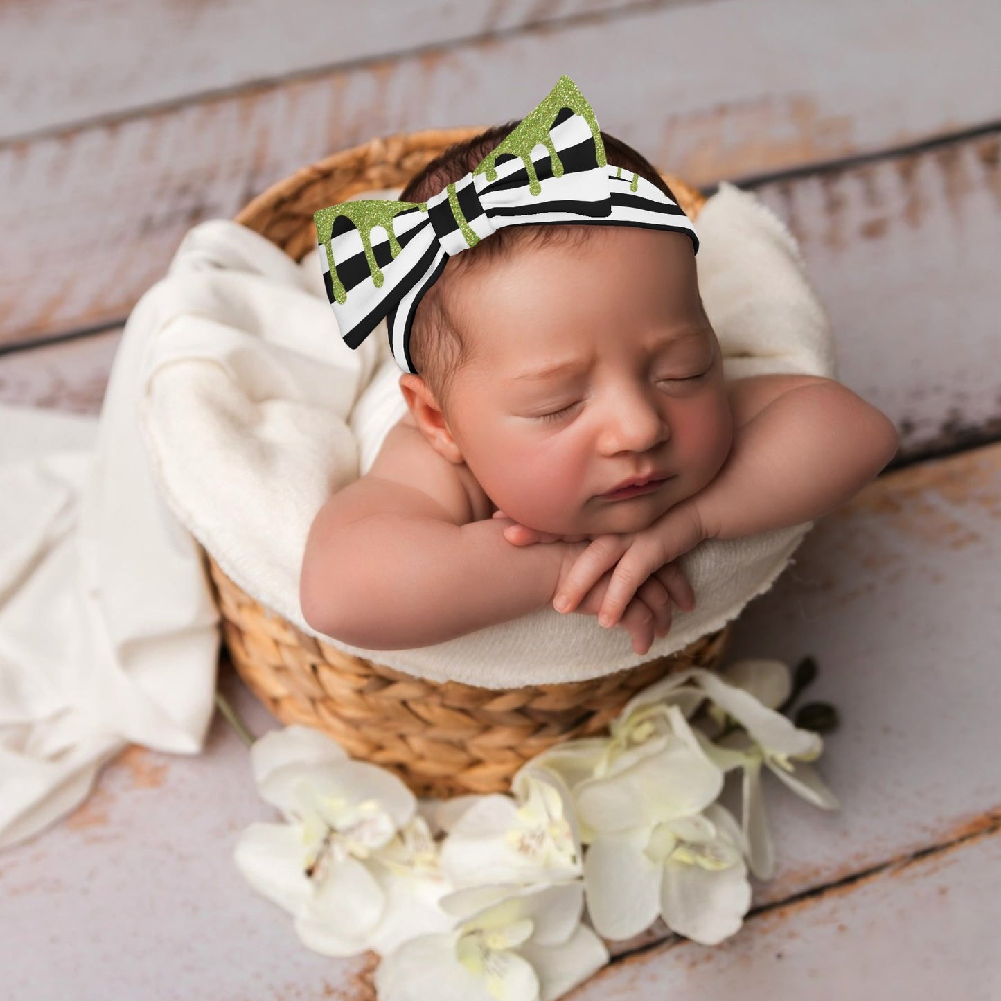 Halloween Glitter Slime - Bow Headband Hairband for Newborn Babies