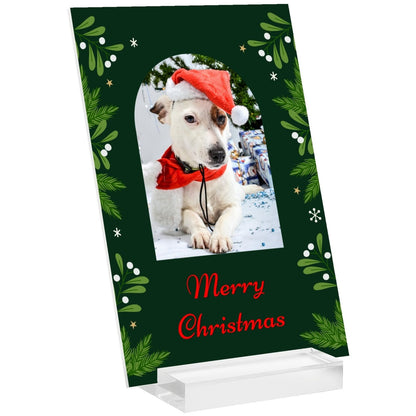 Personalized Acrylic Christmas Holly Photo Table Stand