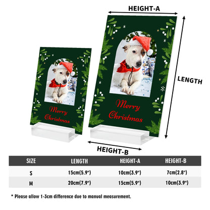 Personalized Acrylic Christmas Holly Photo Table Stand