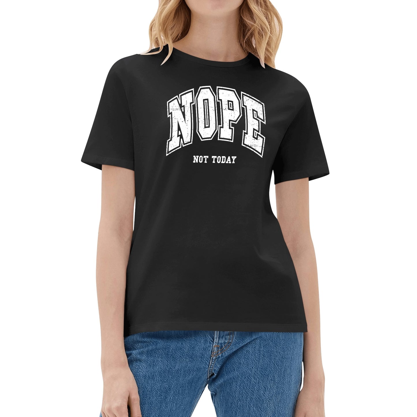 Varsity - Nope Not Today - Womens 100% Soft Cotton T-Shirt