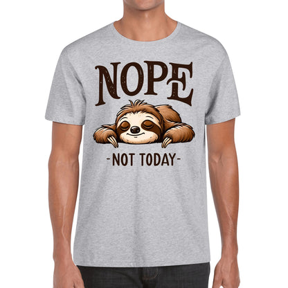 Sloth - Nope Not Today - Mens 100% Soft Cotton T-Shirt