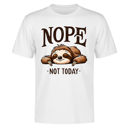 Sloth - Nope Not Today - Mens 100% Soft Cotton T-Shirt