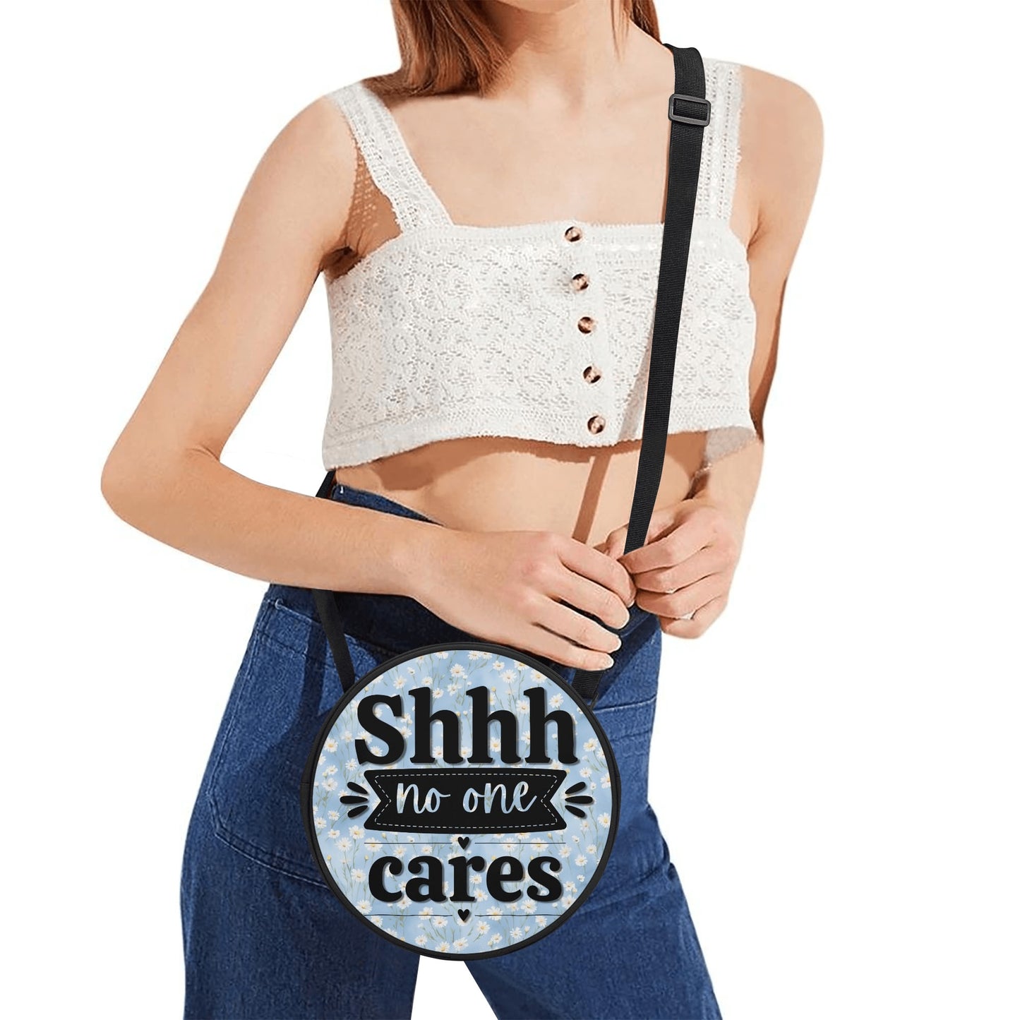 Shhh, No One Cares | Cheeky Round Satchel Bags