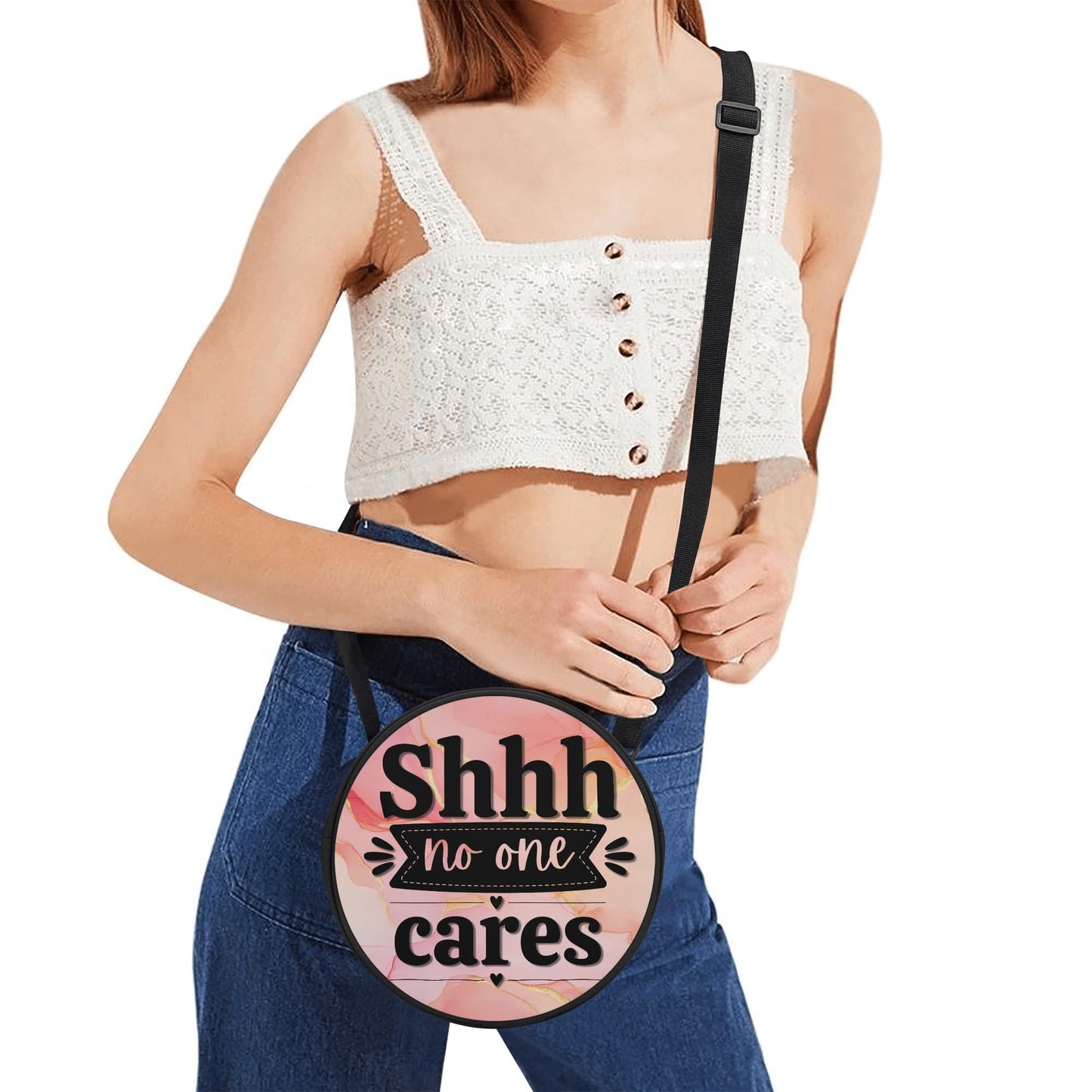 Shhh, No One Cares | Cheeky Round Satchel Bags
