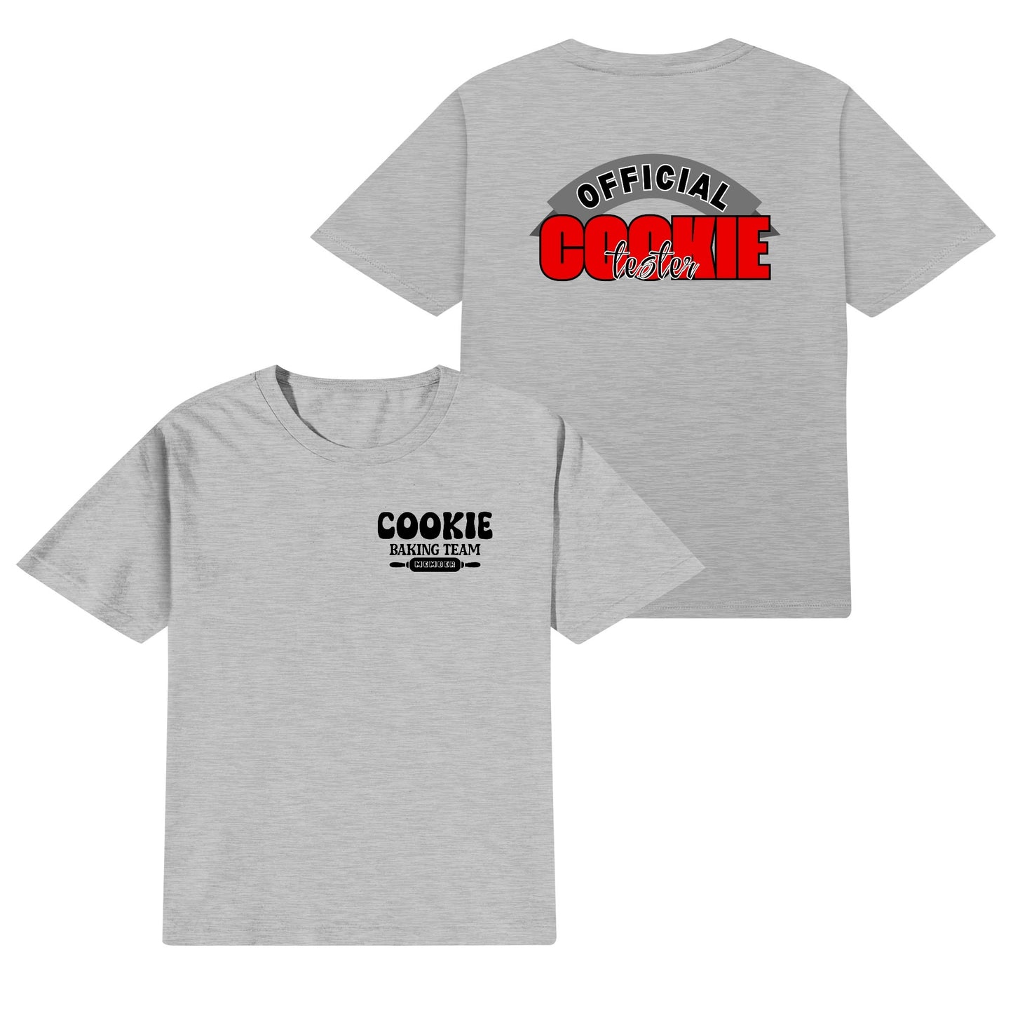 Official Cookie Tester - Kids 100% Soft Cotton Double Sided Print Cookie Baking Team Member T-Shirt