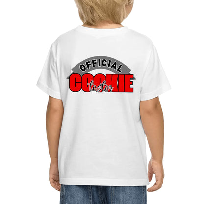 Official Cookie Tester - Kids 100% Soft Cotton Double Sided Print Cookie Baking Team Member T-Shirt