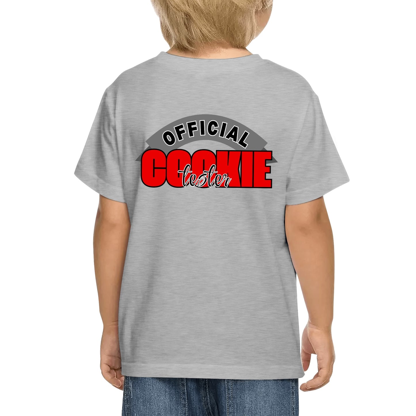 Official Cookie Tester - Kids 100% Soft Cotton Double Sided Print Cookie Baking Team Member T-Shirt