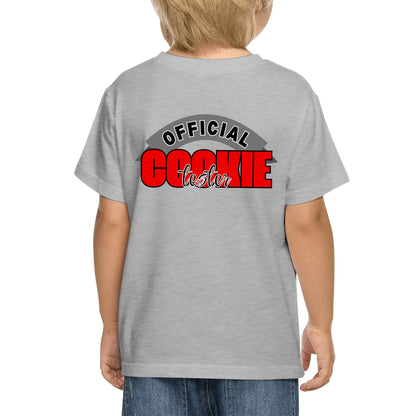 Official Cookie Tester - Kids 100% Soft Cotton Double Sided Print Cookie Baking Team Member T-Shirt